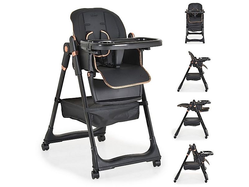 Moni Kombihochstuhl Kinderhochstuhl Lindo klappbar, Lätzchen Besteck Räder günstig online kaufen