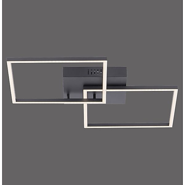 Just Light. LED-Deckenleuchte Iven 53 cm x 53 cm Schwarz günstig online kaufen
