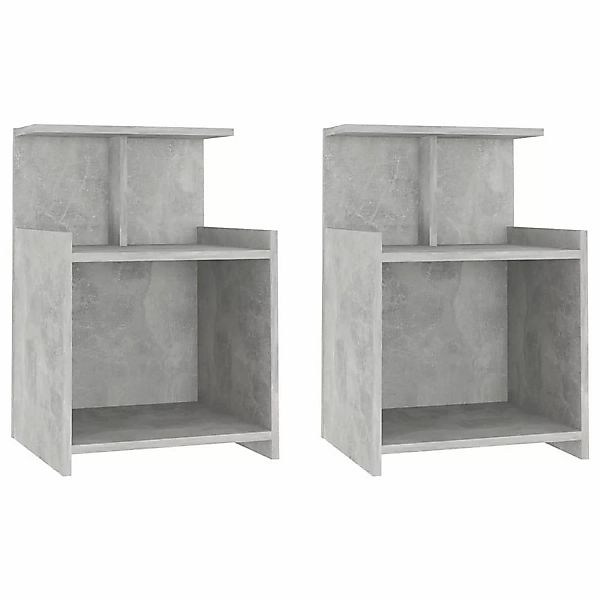 vidaXL Nachttische 2 Stk Betongrau 40x35x60 cm Holzwerkstoff günstig online kaufen