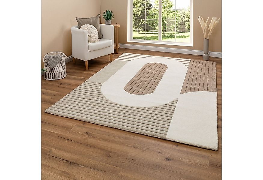 Steffensmeier Teppich Noah Wollteppich Natur, Rechteckig, Kurzflor Teppich, günstig online kaufen