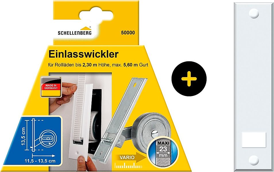 SCHELLENBERG Einlass-Gurtwickler Unterputz, inkl. Abdeckplatte weiß, Set, 1 günstig online kaufen