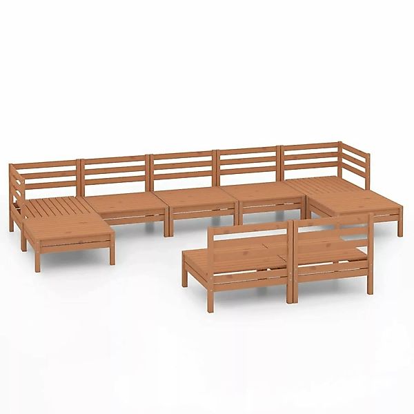 9-tlg. Garten-lounge-set Honigbraun Massivholz Kiefer günstig online kaufen