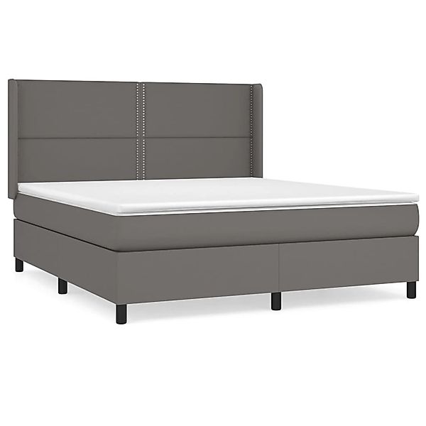 vidaXL Boxspringbett mit Matratze Grau 180x200 cm Kunstleder1466335 günstig online kaufen