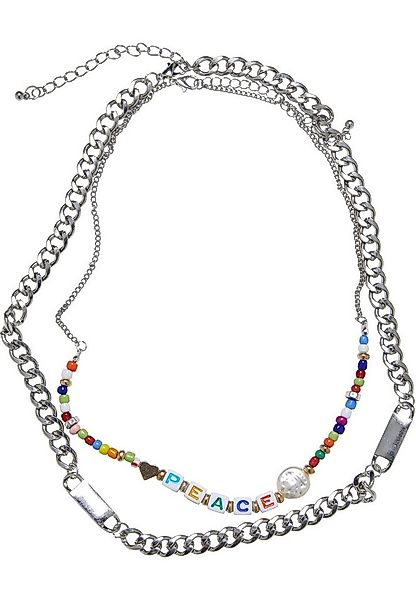 URBAN CLASSICS Edelstahlkette Urban Classics Unisex Peace Bead Layering Nec günstig online kaufen