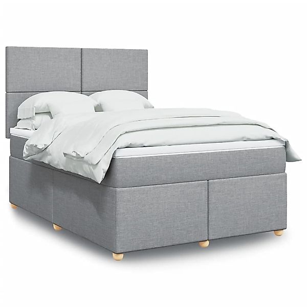vidaXL Boxspringbett mit Matratze Hellgrau 160x200 cm Stoff 3293624 günstig online kaufen