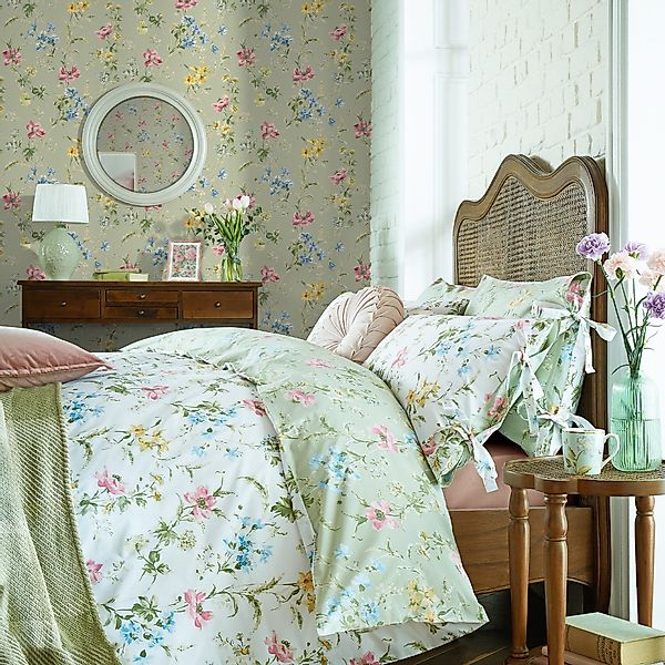 LAURA ASHLEY Vliestapete Poppy Meadow, glatt, günstig online kaufen
