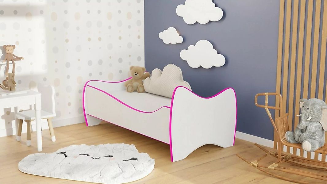 Stillerbursch Jugendbett 70x140 Kinderbett Rosa-Weiß ohne Matratze (Set, 2- günstig online kaufen