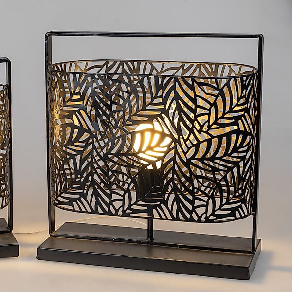 formano Nachttischlampe Blätter, Farbe: Schwarz, Motiv: günstig online kaufen