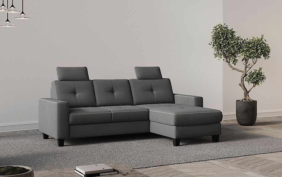 Places of Style Ecksofa Varese L-Form, Kreuznaht in beige günstig online kaufen