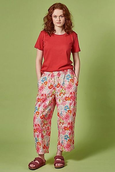 Himalaya Clothing Stoffhose Leinenhose Damen mit lebendigem Rosenmuster - A günstig online kaufen