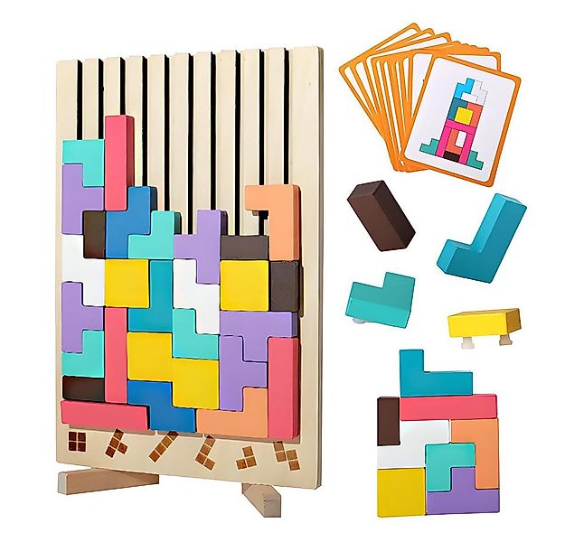 CLTYQ Puzzle Tetris Holzspiel für Kinder ab 3 Jahren, Montessori Lernspielz günstig online kaufen