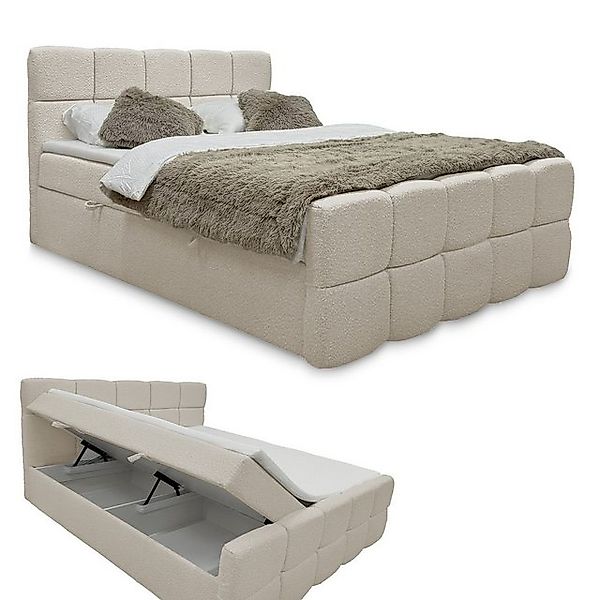 Juskys Boxspringbett Calgary, Bettkasten, inklusive Topper, angenehme Einst günstig online kaufen