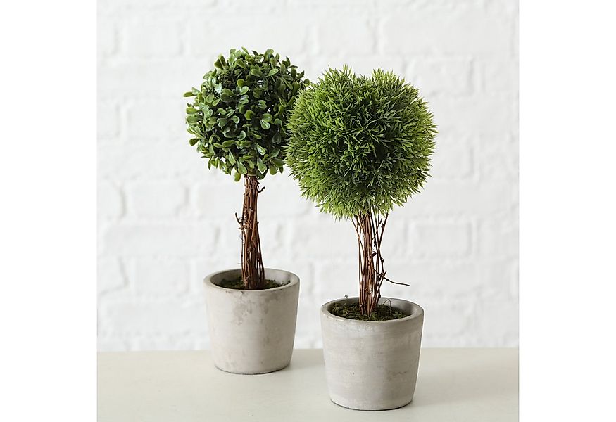 Kunstpflanze 2er Set künstliche Pflanzen im Zementtopf Höhe ca. 30cm mit Ec günstig online kaufen