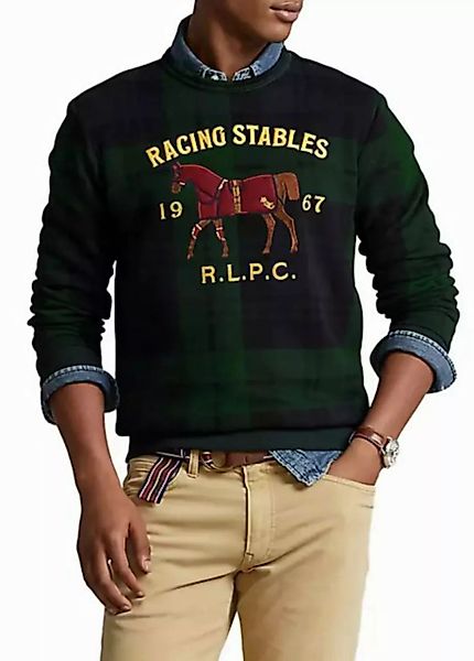 Polo Ralph Lauren Sweatshirt RACING STABLES TARTAN Pullover Gesticktes Pfer günstig online kaufen