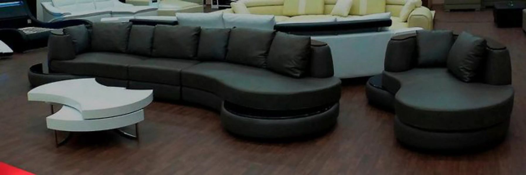 JVmoebel Sofa Designersofa Ecksofa Wohnlandschaft Rundsofa Ledersofa Couch günstig online kaufen