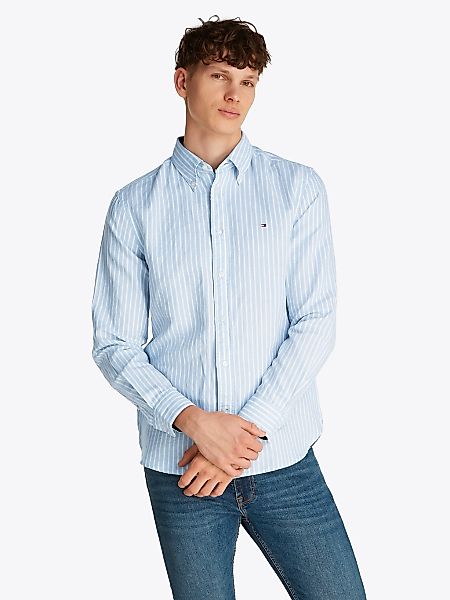 Tommy Hilfiger Langarmhemd "LINEN BLEND BOLD STRIPE", mit feinen Streifen günstig online kaufen