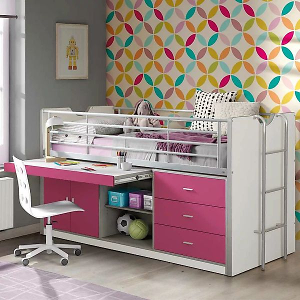 Mädchenbett mit Stauraum Schreibtisch günstig online kaufen
