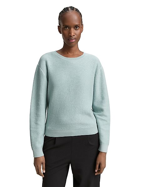 TOM TAILOR Denim Strickpullover mit Rippbündchen günstig online kaufen
