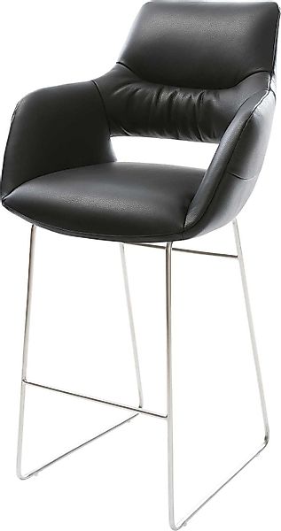 DELIFE Barhocker Yago-Flex, Kufengestell Edelstahl Echt-Leder günstig online kaufen