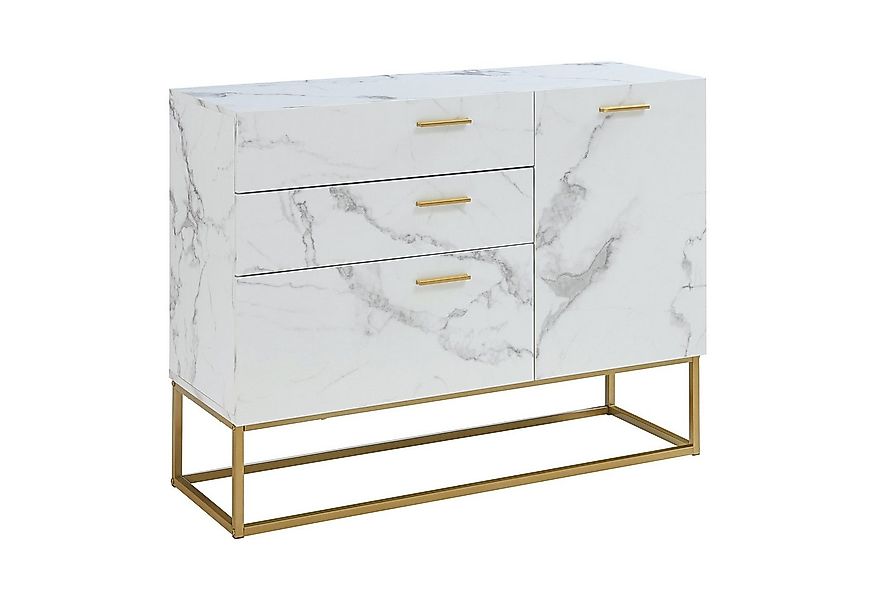 en.casa Sideboard, »Lavangen« mit 3 Schubladen 75x100x35 cm Marmoroptik, we günstig online kaufen