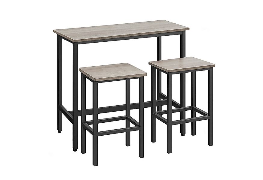 VASAGLE Bartisch Bartisch-Set, Stehtisch(100x40x90cm) mit 2 Barhockern günstig online kaufen