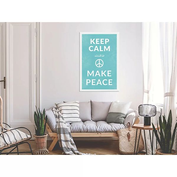 Leinwandbild Keep Calm Make Peace (1 Part) Vertical XXL günstig online kaufen