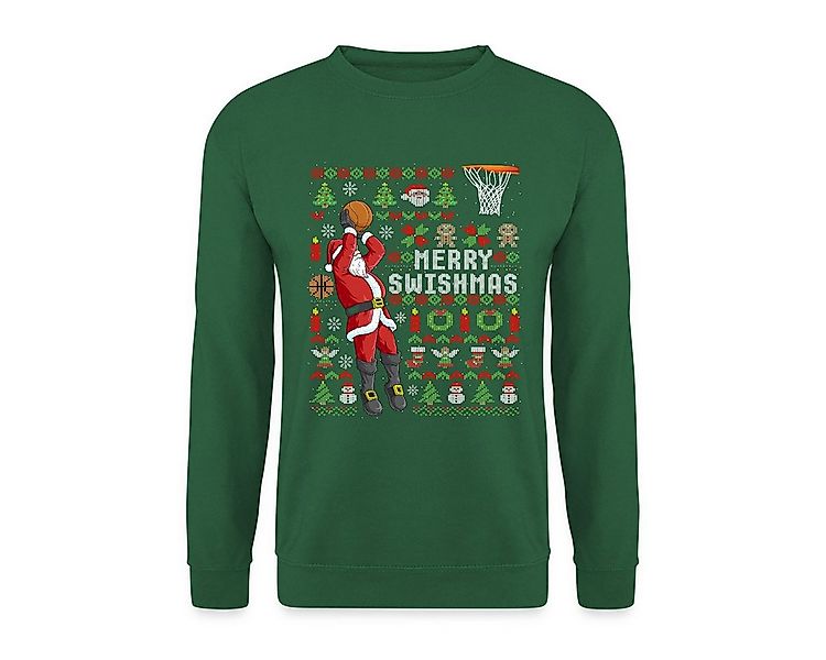 Spreadshirt Sweatshirt Merry Swishmas Ugly Christmas Basketball Unisex Pull günstig online kaufen
