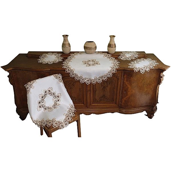 matches21 HOME & HOBBY Tischdecke Tischdecke MIRA filigrane Spitze Jaquard günstig online kaufen