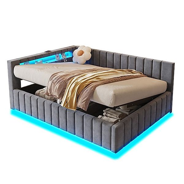 REDOM Polsterbett Schlafsofa Kinderbett Funktionsbett (mit hydraulischem St günstig online kaufen