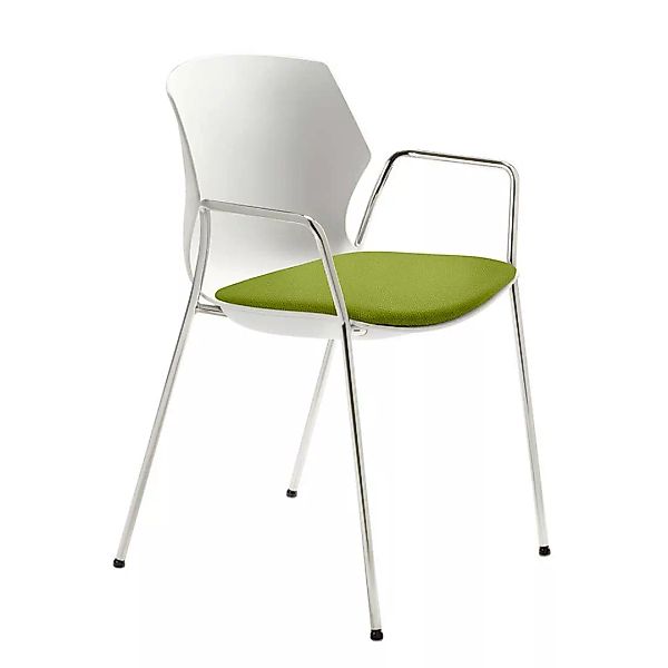 Armlehnen Esstisch Stuhl in Weiß und Grün Made in Germany günstig online kaufen