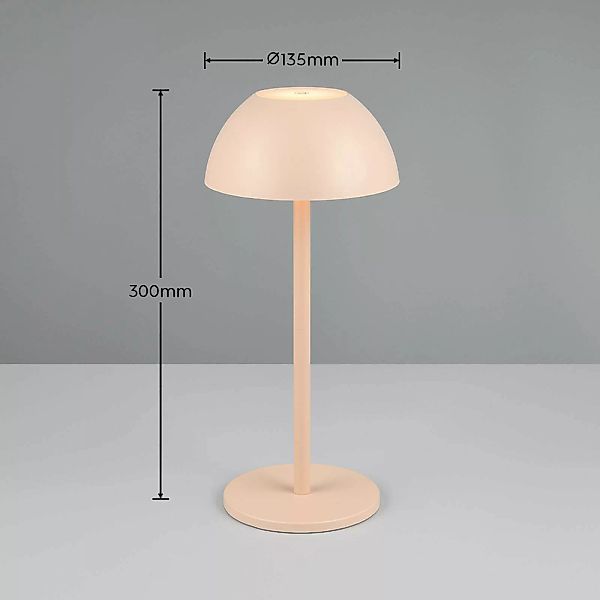 LED-Akku-Tischlampe Ricardo, sand, Höhe 30 cm, Kunststoff günstig online kaufen