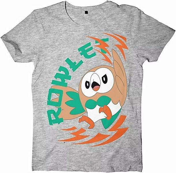 POKÉMON Print-Shirt Pokémon Sun & Moon Rowlet T-Shirt hellgrau günstig online kaufen