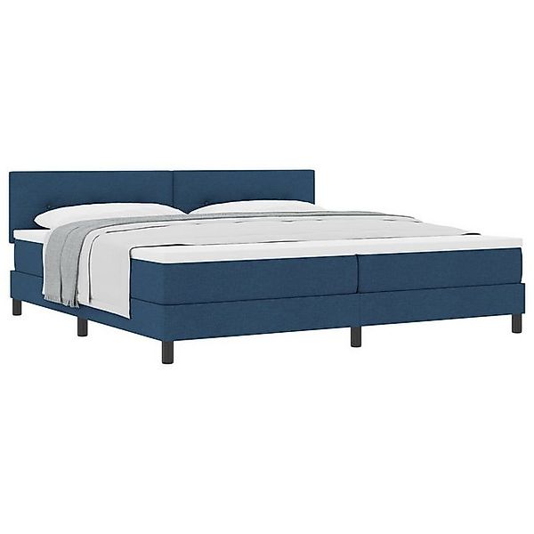 vidaXL Bett Boxspringbett mit Matratze Blau 200x200 cm Stoff (1-tlg) günstig online kaufen
