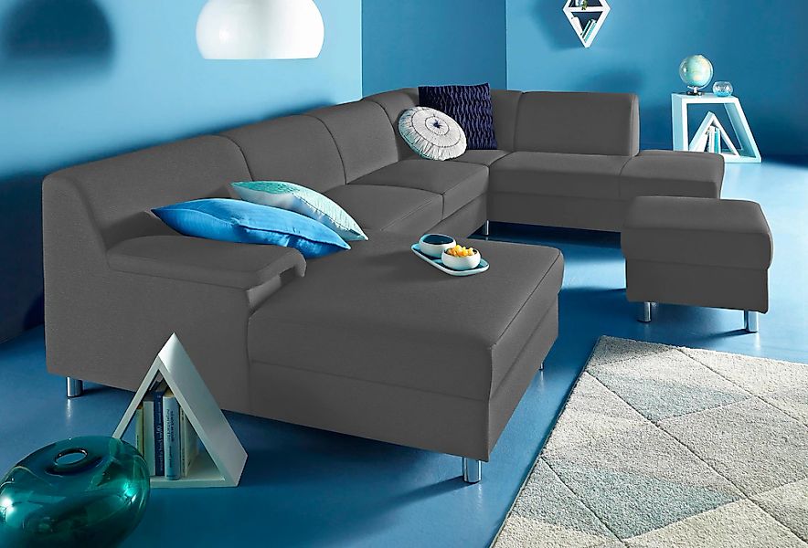 Home affaire Wohnlandschaft "Jamie, zeitloses Design, fester Sitzkomfort, v günstig online kaufen