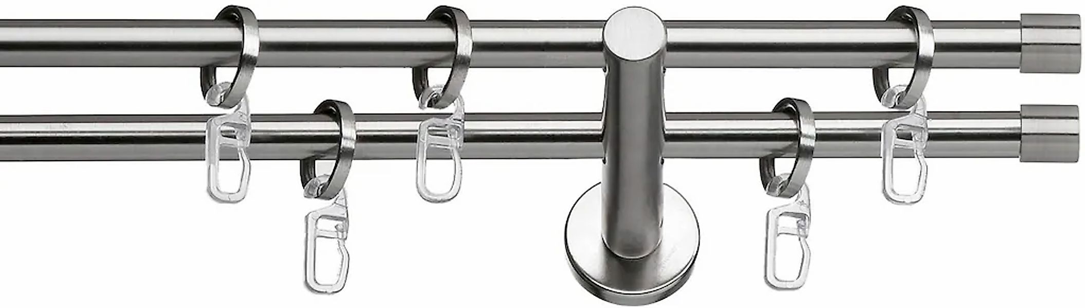 indeko Gardinenstange "Andrax" Ø 12 mm 2 läufig-läufig Fixmaß Komplett-Set günstig online kaufen