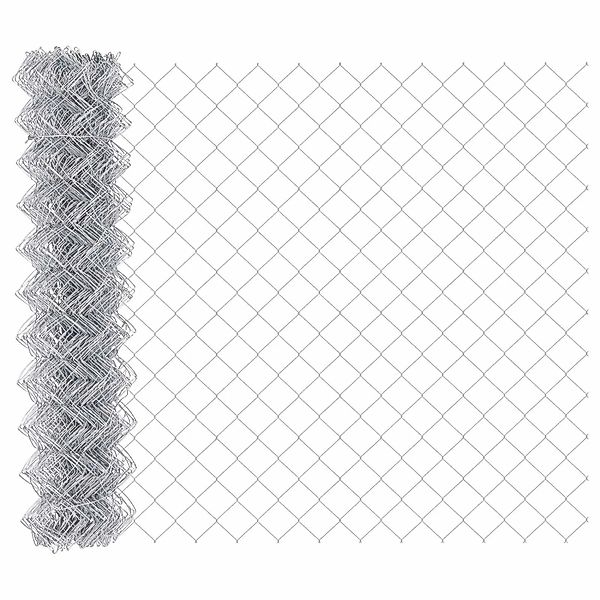 vidaXL Kettenzaun Silber 10 x 1,4 m Verzinkter Stahl 42004849 günstig online kaufen