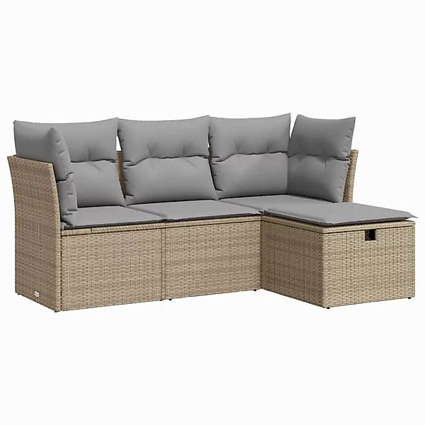 vidaXL Gartenlounge-Set 4-tlg. Garten-Sofagarnitur mit Kissen günstig online kaufen
