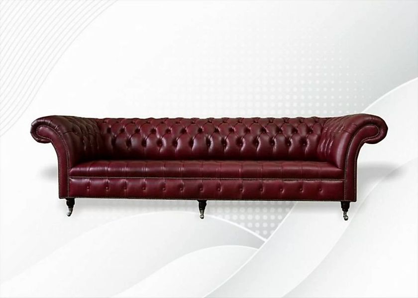 JVmoebel Big-Sofa Bordeaux Sofa Chesterfield 265cm Polster 5 Sitzer 100% Le günstig online kaufen