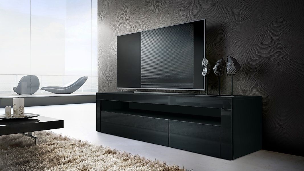 Vladon Lowboard Valencia (TV-Kommode, mit 1 offenem Fach und 2 Klappen), Sc günstig online kaufen