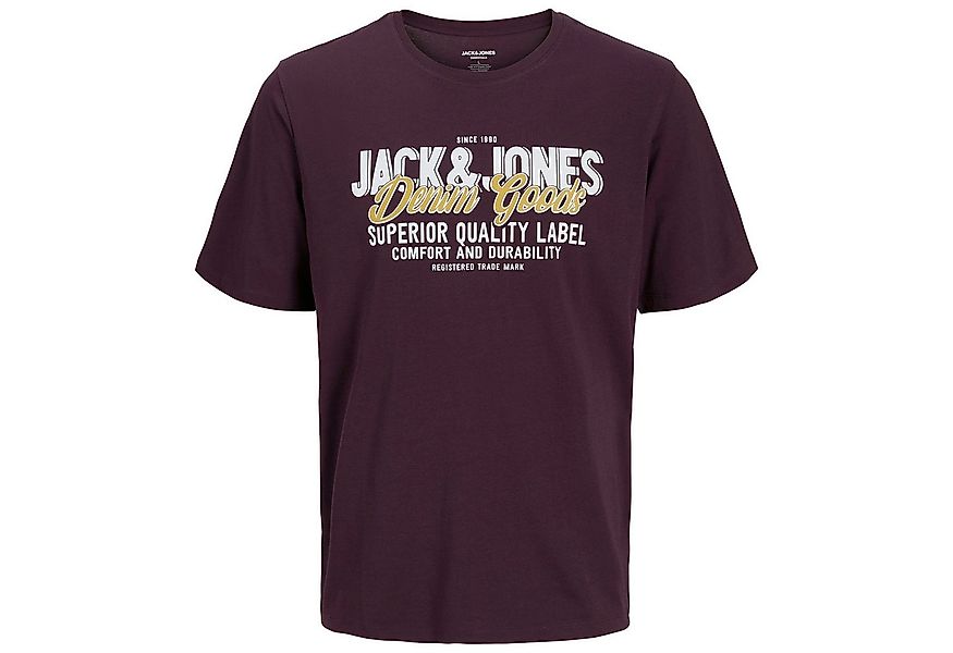 Jack & Jones Rundhalsshirt Jack&Jones T-Shirt Übergröße pflaume Logoprint günstig online kaufen