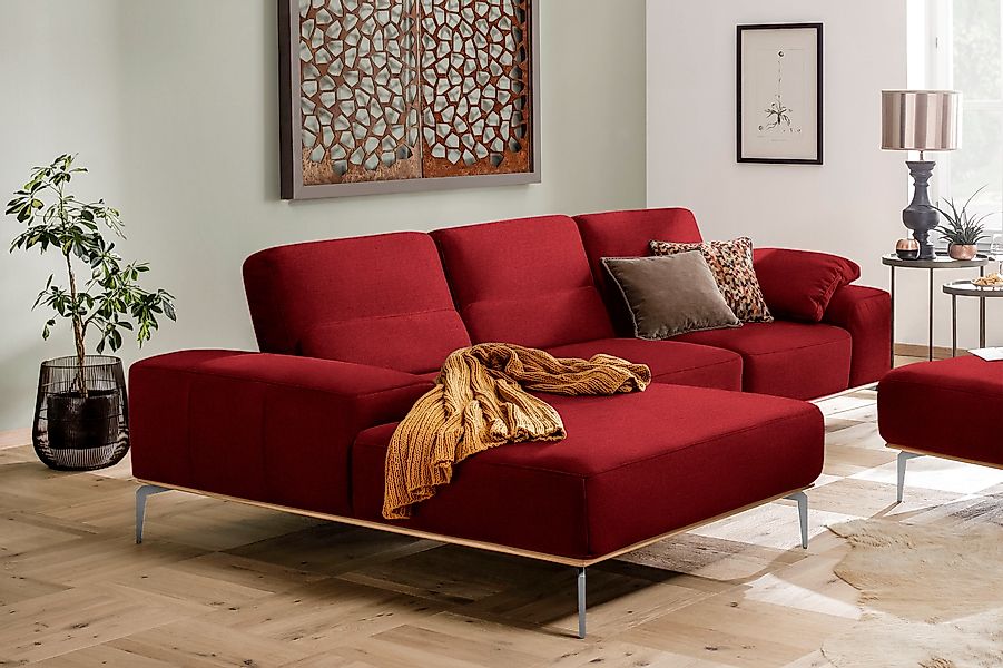 W.SCHILLIG Ecksofa "run, Designsofa, bequem, L-Form" mit elegantem Holzsock günstig online kaufen