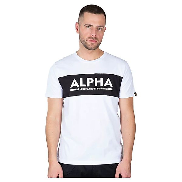 Alpha Industries Inlay Kurzärmeliges T-shirt S White / Black günstig online kaufen