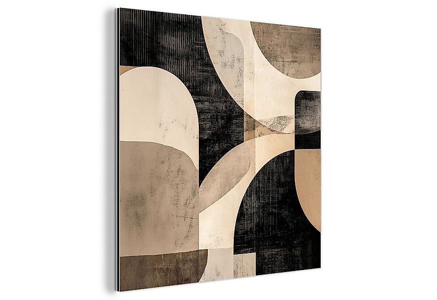 MuchoWow Metallbild Abstrakt - Formen - Modern - Beige, Inkl. Aufhängung, A günstig online kaufen