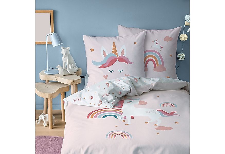 MTOnlinehandel Bettwäsche Einhorn 135x200 + 80x80 cm (Unicorn), 100% Baumwo günstig online kaufen