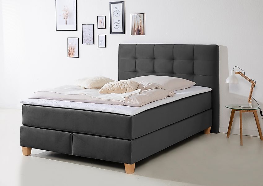 Home affaire Boxspringbett "Moulay" inkl. Topper, in 3 Härtegraden, TFK auc günstig online kaufen