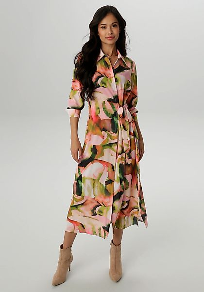 Aniston SELECTED Blusenkleid, mit seitlichem Bindedetail - NEUE KOLLEKTION günstig online kaufen