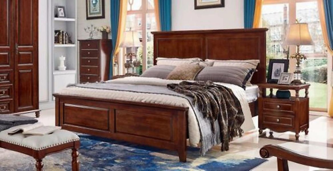 JVmoebel Bett, Luxus Bett Holz Betten Bettrahmen Doppel Bettgestell Doppelb günstig online kaufen