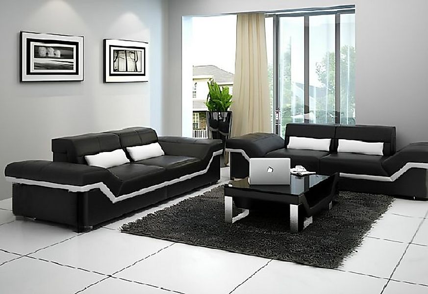 Xlmoebel Ecksofa Großes Ledersofa mit 3 Sitzen und 3 Rückenkissen, Designso günstig online kaufen