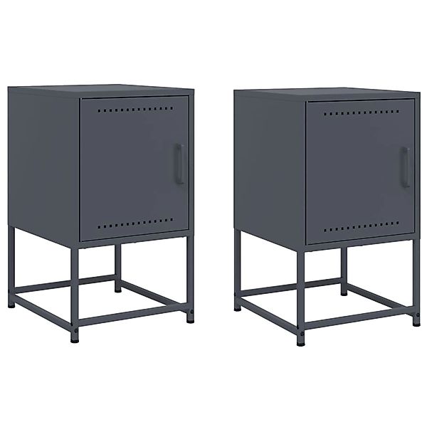 vidaXL Nachttische 2 Stk, Anthrazit 36x39x60,5 cm Stahl 846451 günstig online kaufen