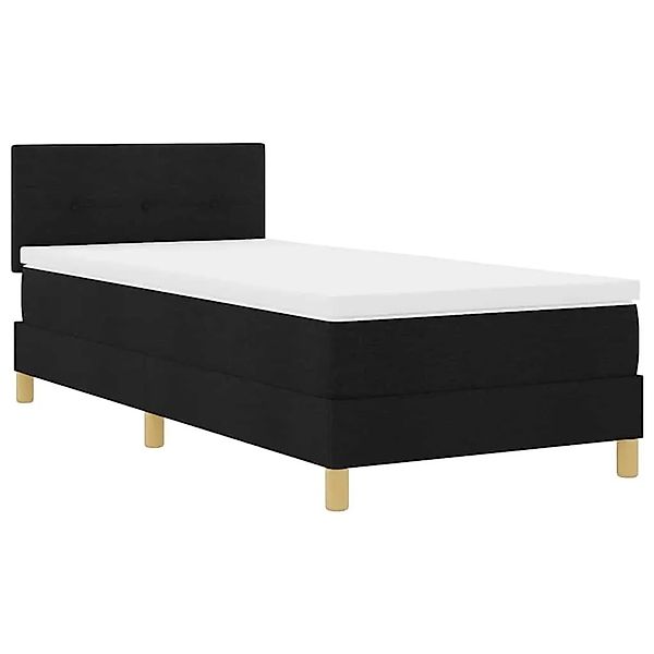 vidaXL LED Boxspringbett mit Matratze Schwarz 90 x 190 cm Stoff 3342403 günstig online kaufen